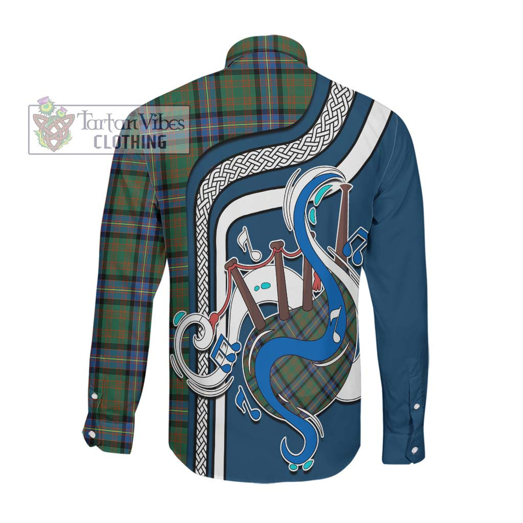 Cochrane Ancient Tartan Long Sleeve Button Shirt with Epic Bagpipe Style Men's Shirt - Tartanvibesclothing Shop