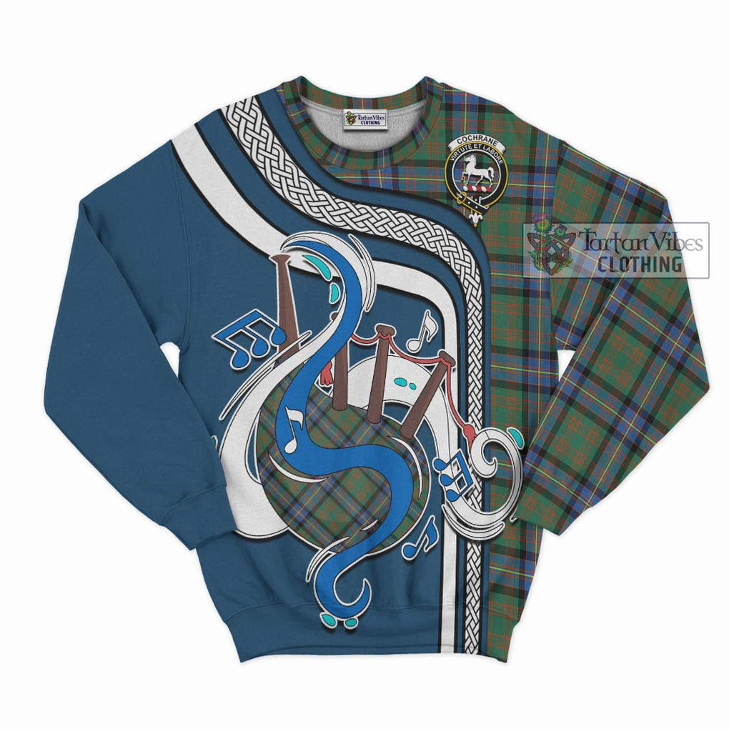 Cochrane Ancient Tartan Sweatshirt with Epic Bagpipe Style - Tartanvibesclothing Shop