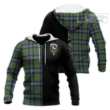 Cochrane Ancient Tartan Knitted Hoodie with Family Crest and Half Of Me Style