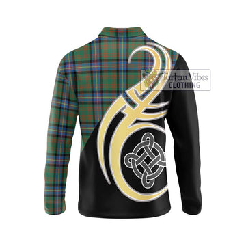 Cochrane Ancient Tartan Long Sleeve Polo Shirt with Family Crest and Celtic Symbol Style