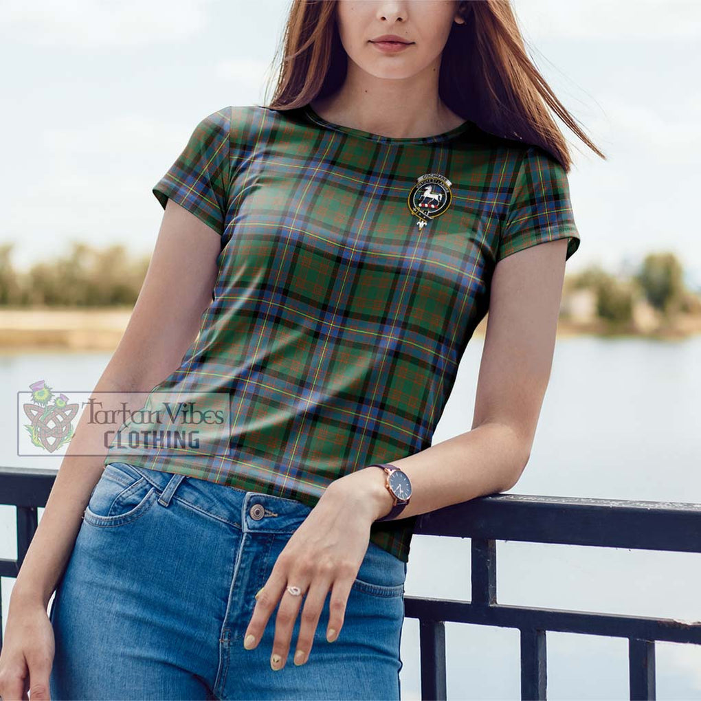 Cochrane Ancient Tartan Cotton T-Shirt with Family Crest Women's Shirt - Tartanvibesclothing Shop