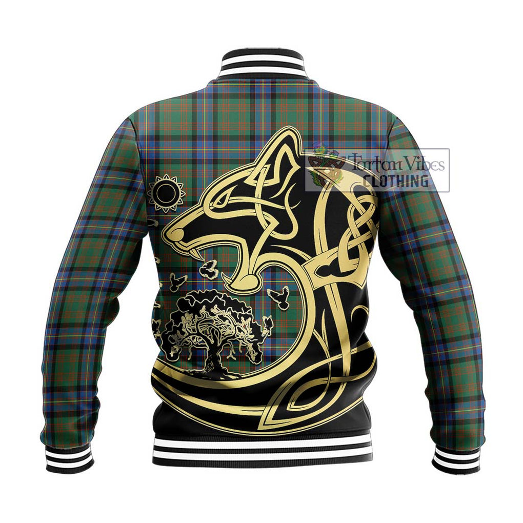 Cochrane Ancient Tartan Baseball Jacket with Family Crest Celtic Wolf Style - Tartan Vibes Clothing