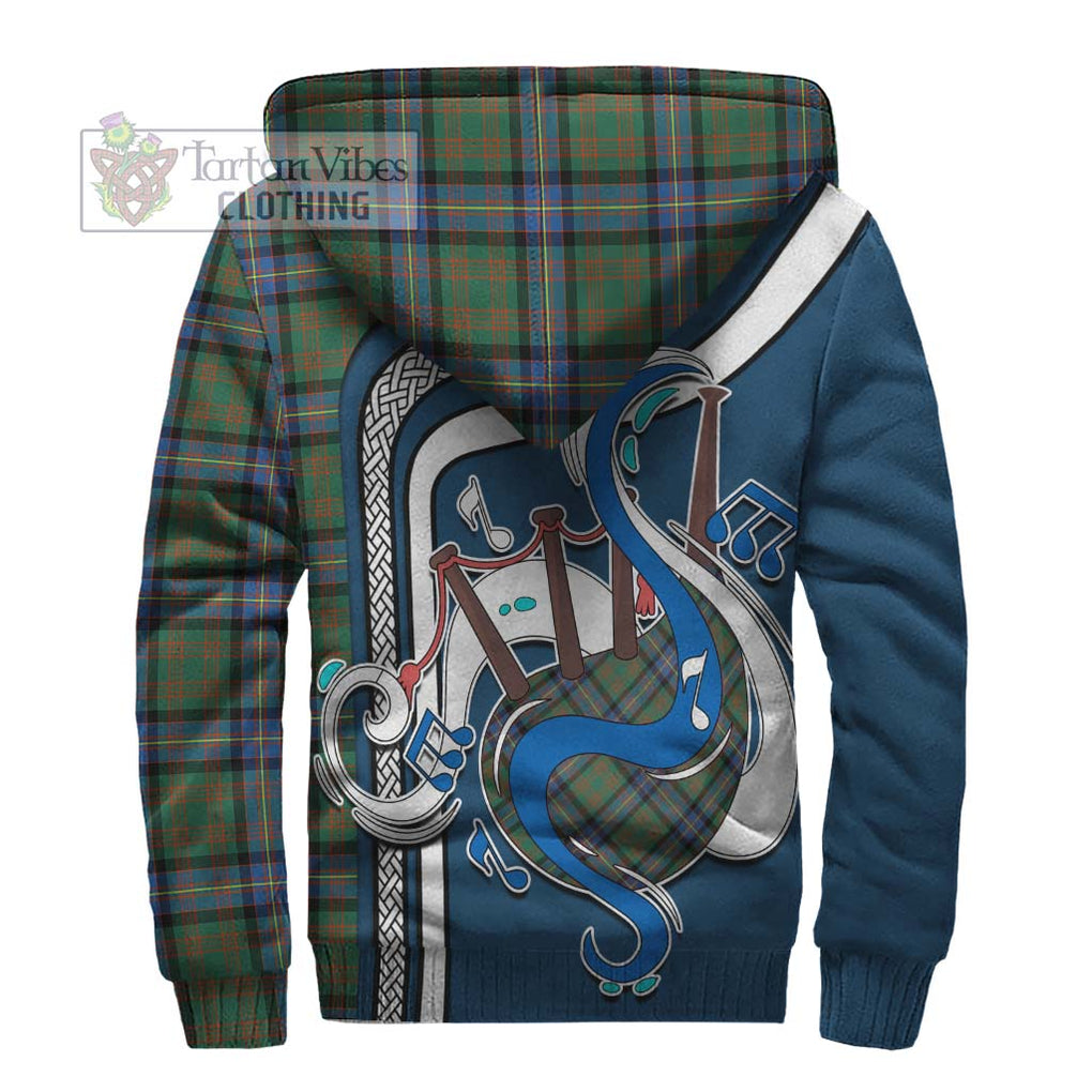 Cochrane Ancient Tartan Sherpa Hoodie with Epic Bagpipe Style - Tartanvibesclothing Shop