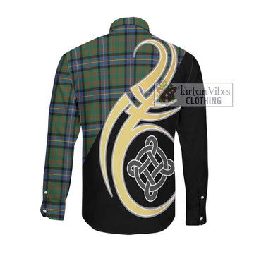 Cochrane Ancient Tartan Long Sleeve Button Shirt with Family Crest and Celtic Symbol Style