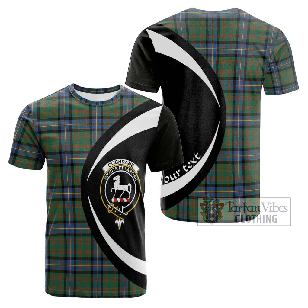 Tartan Vibes Clothing Cochrane Ancient Tartan Cotton T-shirt with Family Crest Circle Style