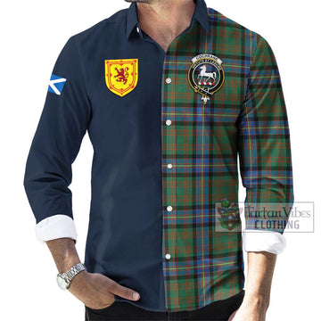 Cochrane Ancient Tartan Long Sleeve Button Shirt Alba with Scottish Lion Royal Arm Half Style