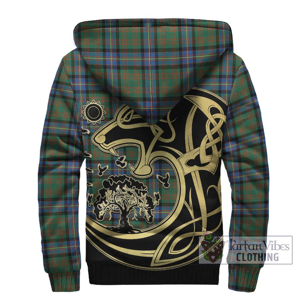 Cochrane Ancient Tartan Sherpa Hoodie with Family Crest Celtic Wolf Style - Tartan Vibes Clothing