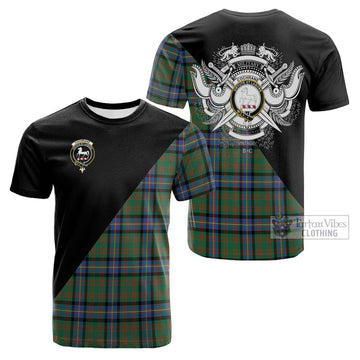 Cochrane Ancient Tartan Cotton T-shirt with Family Crest and Military Logo Style