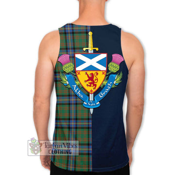 Cochrane Ancient Tartan Men's Tank Top Alba with Scottish Lion Royal Arm Half Style