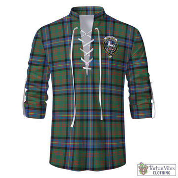 Cochrane Ancient Tartan Men's Scottish Traditional Jacobite Ghillie Kilt Shirt with Family Crest