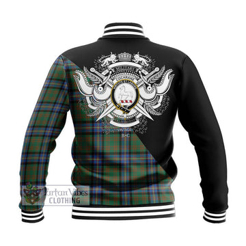 Cochrane Ancient Tartan Baseball Jacket with Family Crest and Military Logo Style