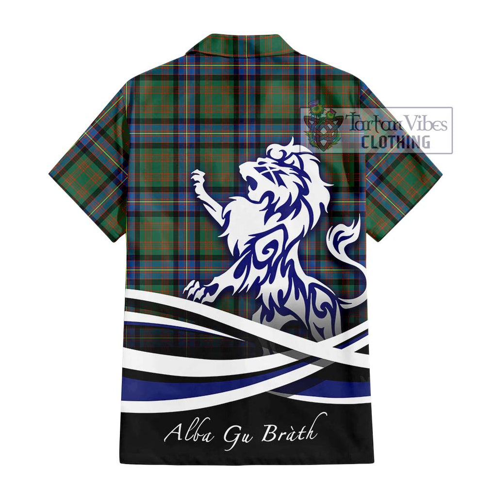 Cochrane Ancient Tartan Short Sleeve Button Shirt with Alba Gu Brath Regal Lion Emblem - Tartanvibesclothing Shop