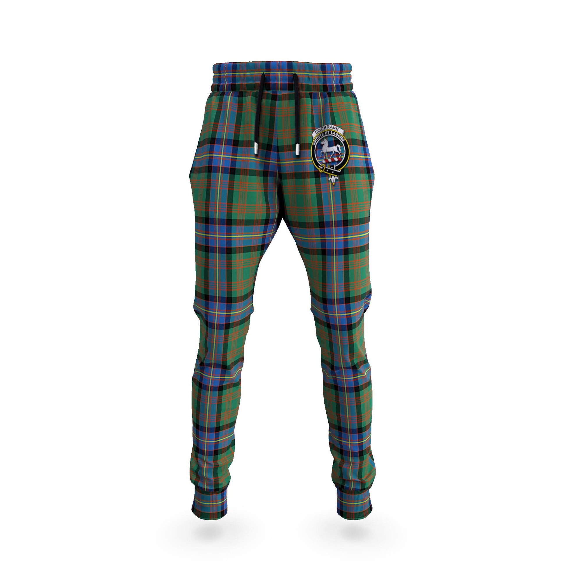 Cochrane Ancient Tartan Joggers Pants with Family Crest - Tartanvibesclothing