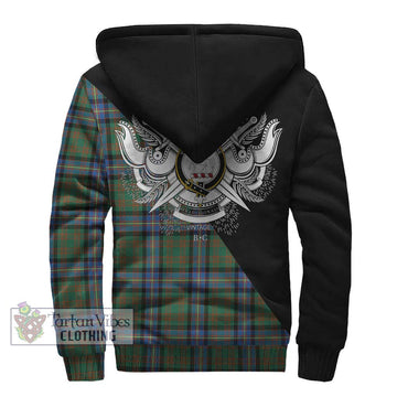 Cochrane Ancient Tartan Sherpa Hoodie with Family Crest and Military Logo Style