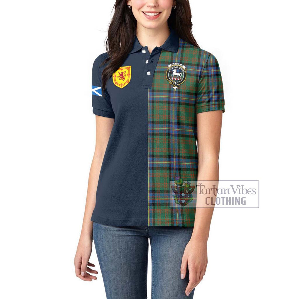 Tartan Vibes Clothing Cochrane Ancient Tartan Women's Polo Shirt with Scottish Lion Royal Arm Half Style