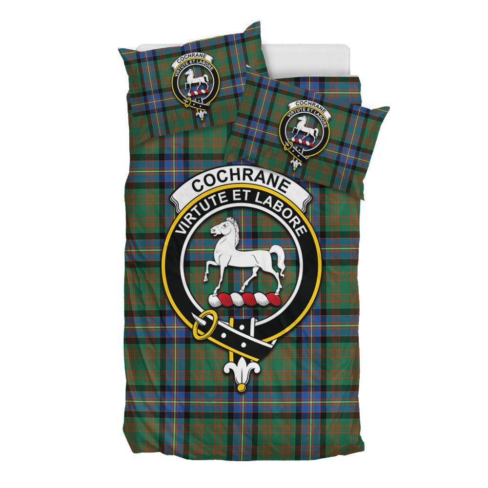 Cochrane Ancient Tartan Bedding Set with Family Crest - Tartan Vibes Clothing