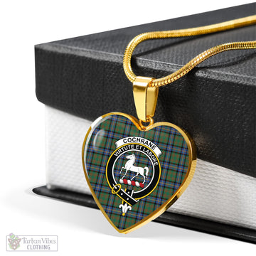 Cochrane Ancient Tartan Heart Necklace with Family Crest