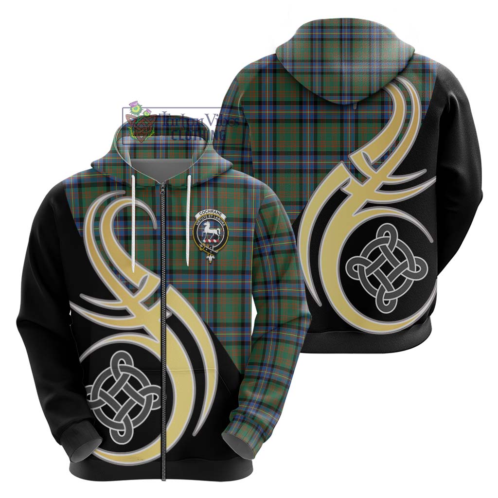 Cochrane Ancient Tartan Hoodie with Family Crest and Celtic Symbol Style - Tartan Vibes Clothing