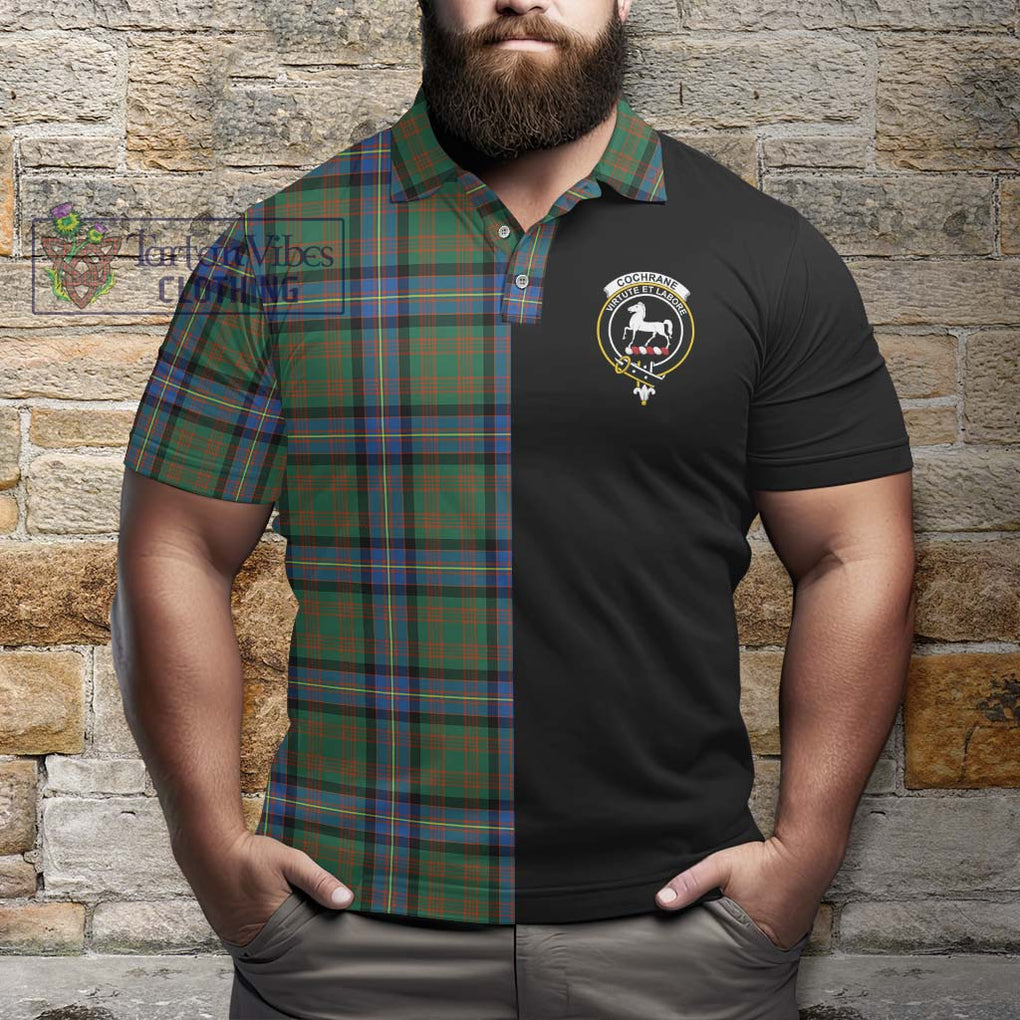 Cochrane Ancient Tartan Polo Shirt with Family Crest and Half Of Me Style - Tartanvibesclothing Shop