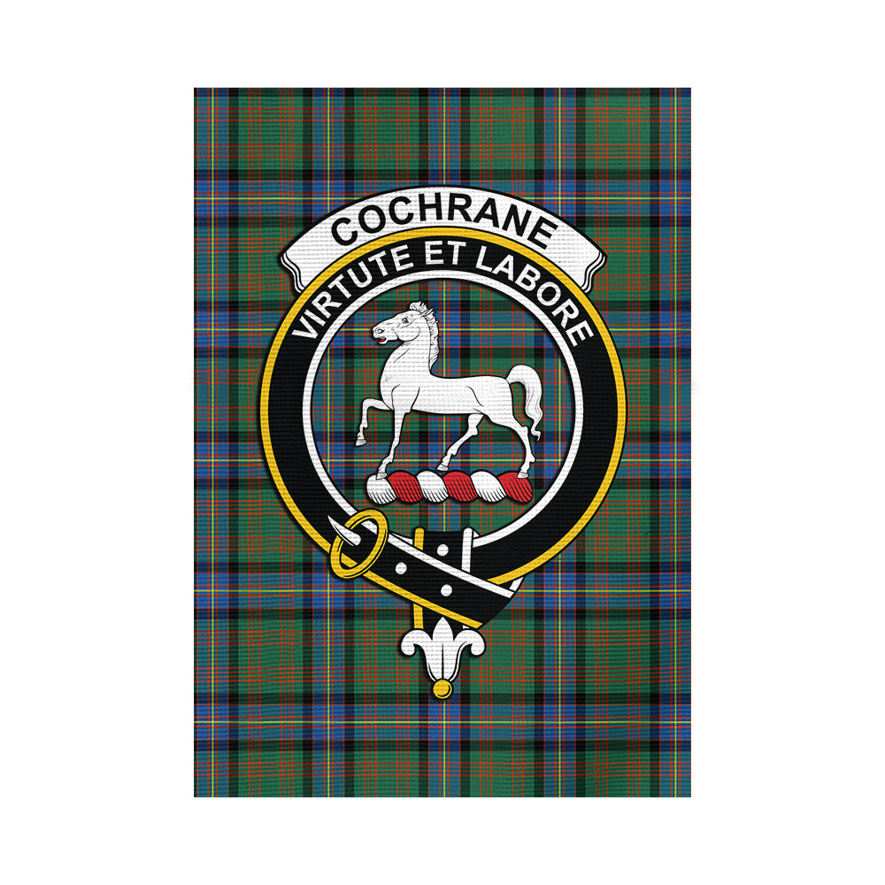 cochrane-ancient-tartan-flag-with-family-crest