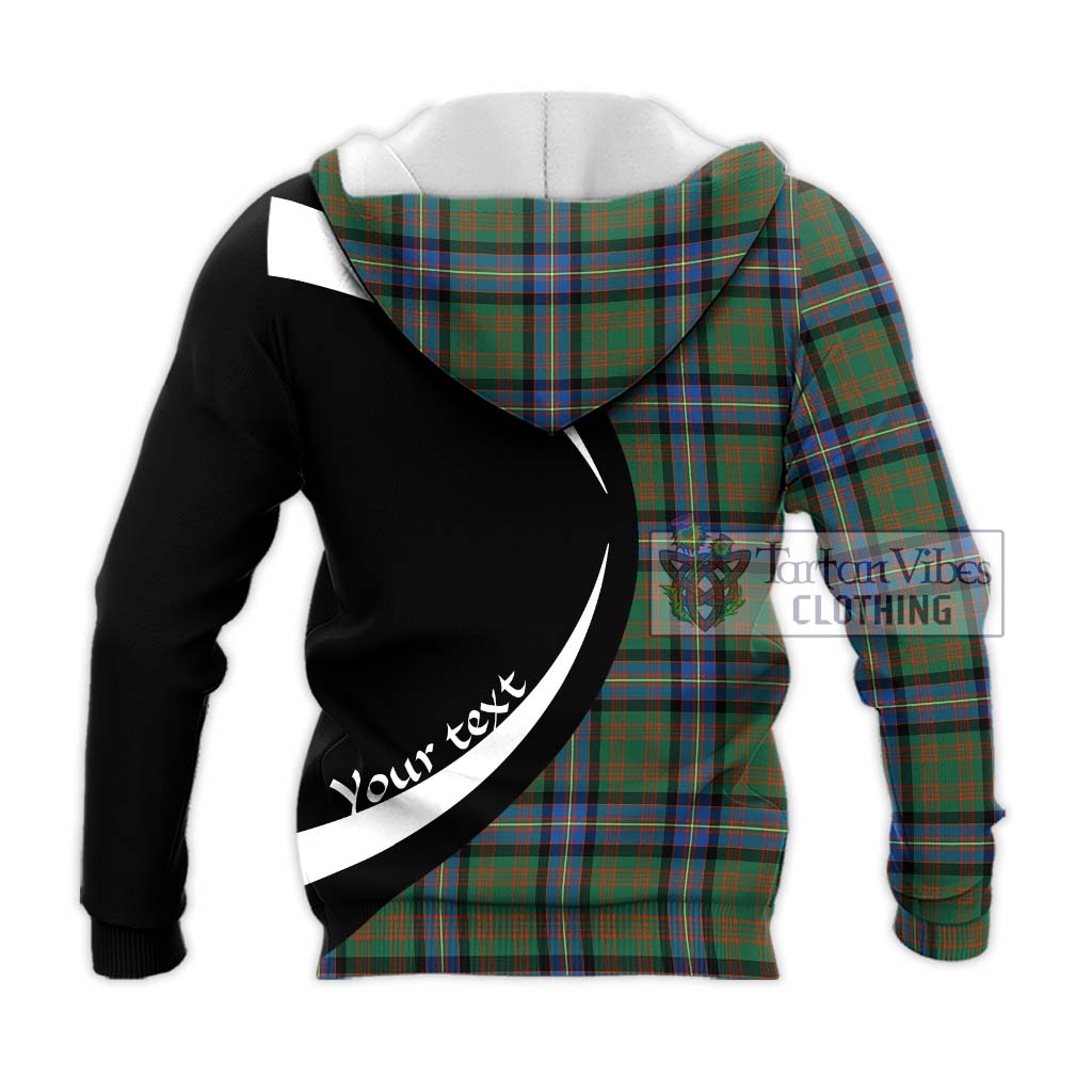 Cochrane Ancient Tartan Knitted Hoodie with Family Crest Circle Style - Tartan Vibes Clothing