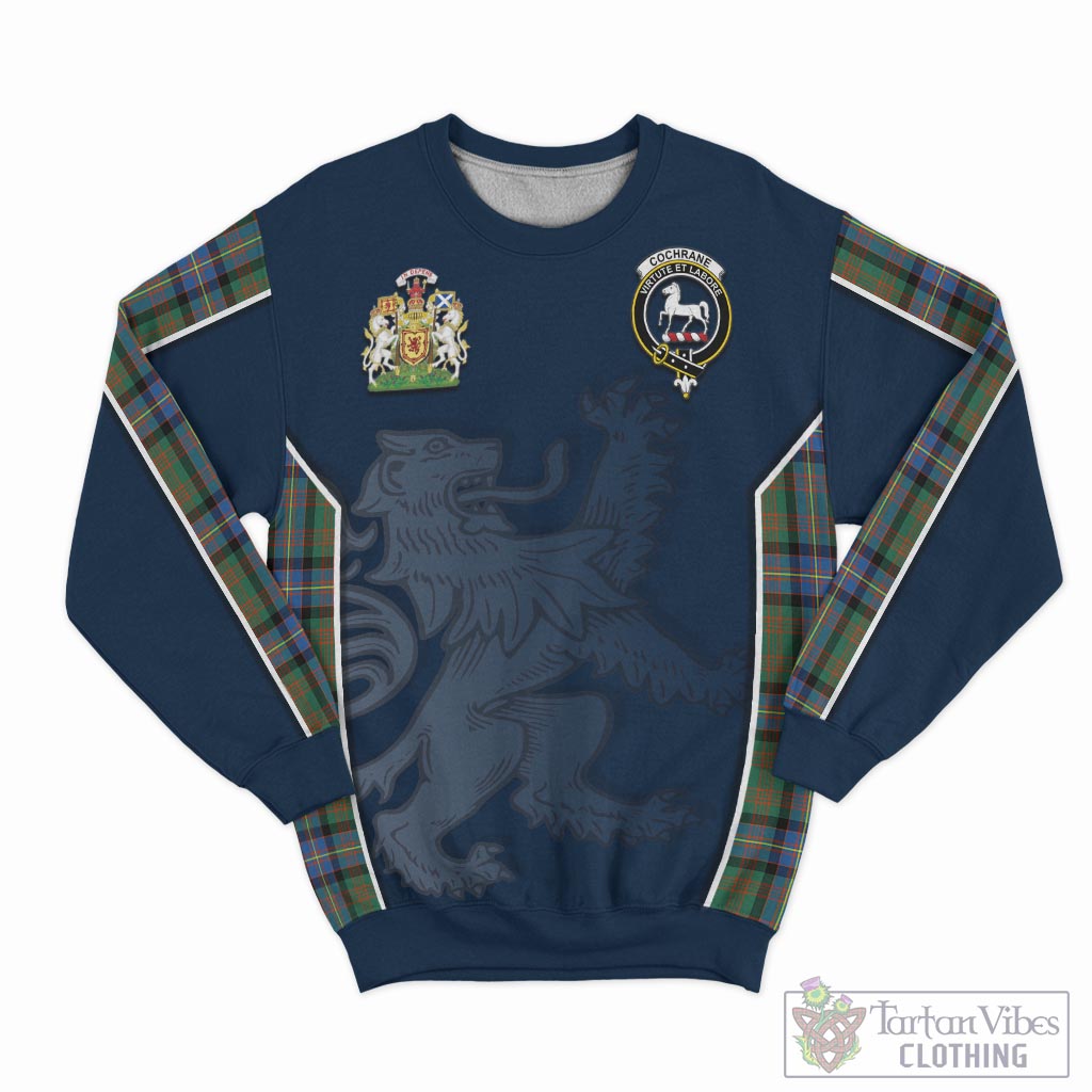 Tartan Vibes Clothing Cochrane Ancient Tartan Sweater with Family Crest and Lion Rampant Vibes Sport Style