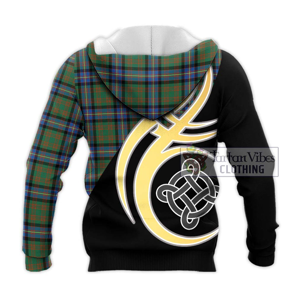 Cochrane Ancient Tartan Knitted Hoodie with Family Crest and Celtic Symbol Style - Tartan Vibes Clothing