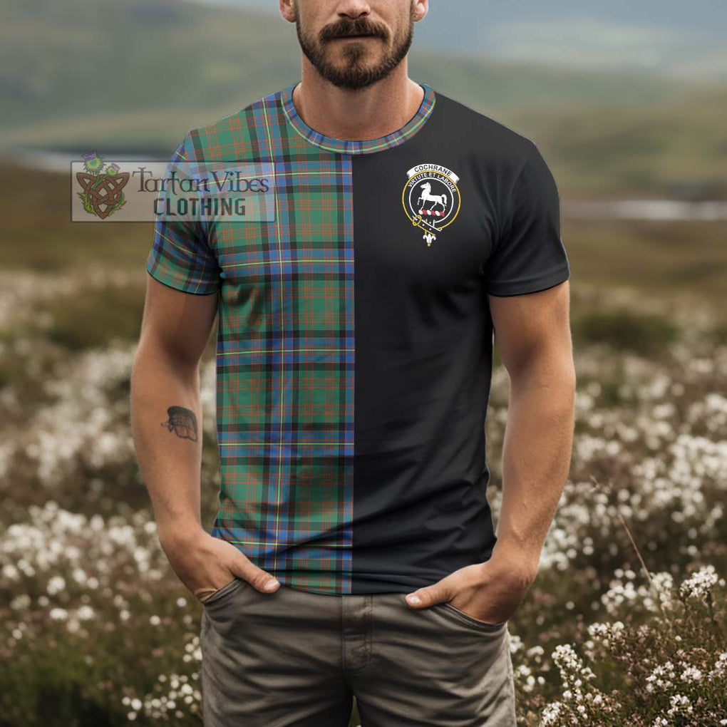 Cochrane Ancient Tartan T-Shirt with Family Crest and Half Of Me Style - Tartanvibesclothing Shop