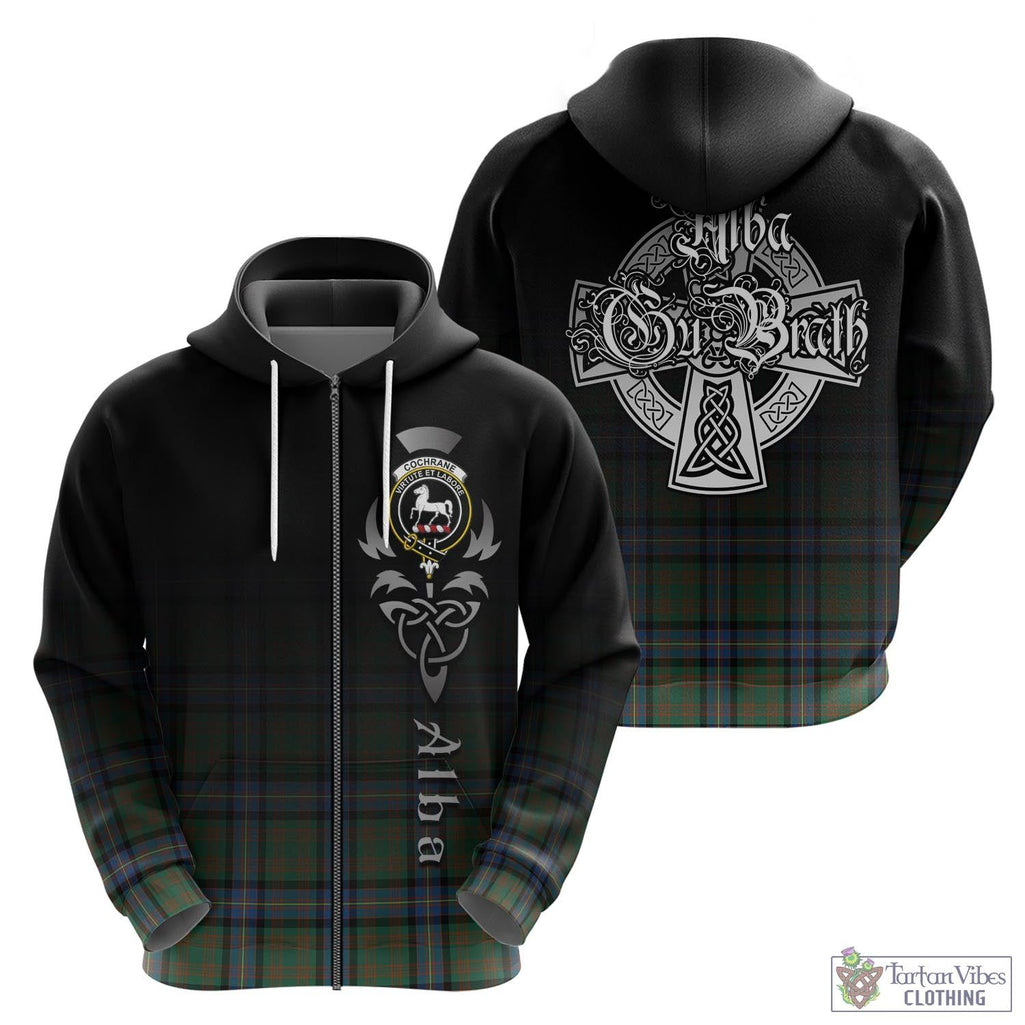 Tartan Vibes Clothing Cochrane Ancient Tartan Hoodie Featuring Alba Gu Brath Family Crest Celtic Inspired