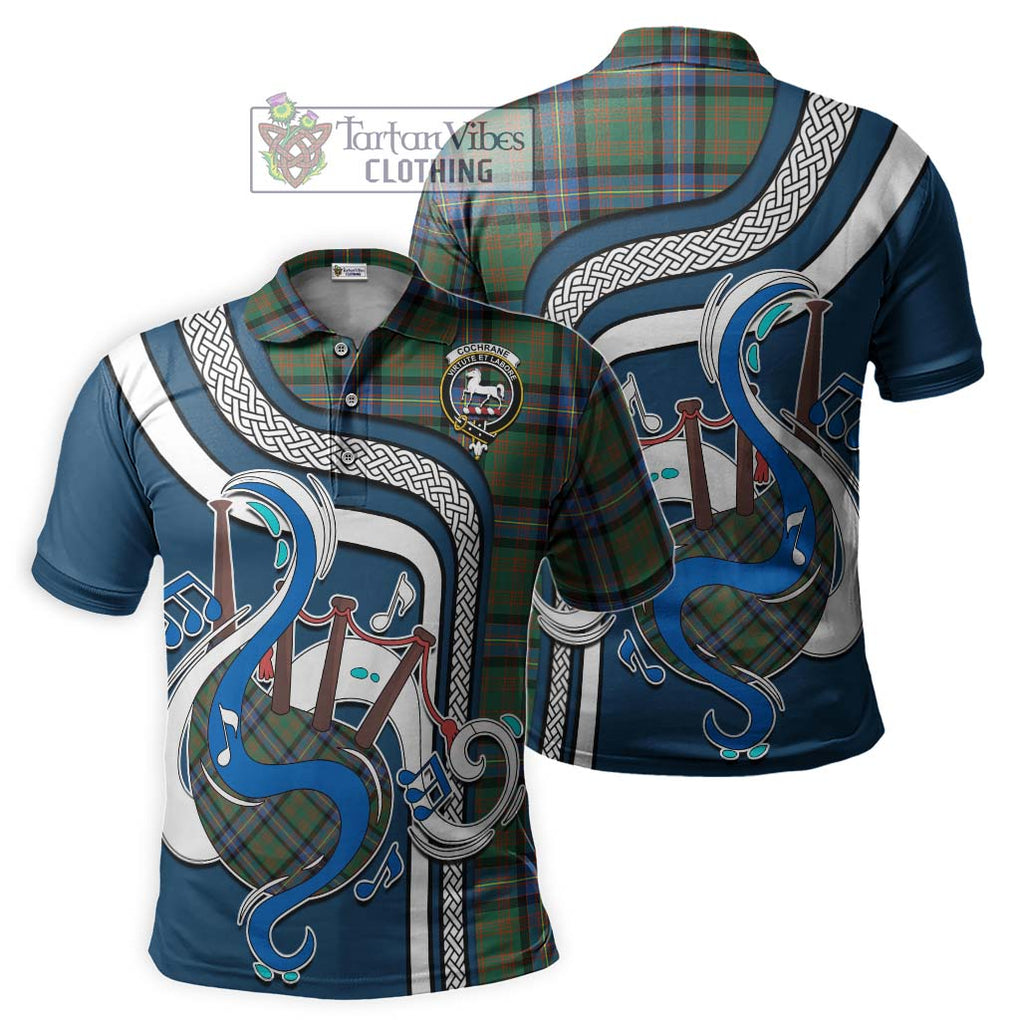 Tartan Vibes Clothing Cochrane Ancient Tartan Polo Shirt with Epic Bagpipe Style