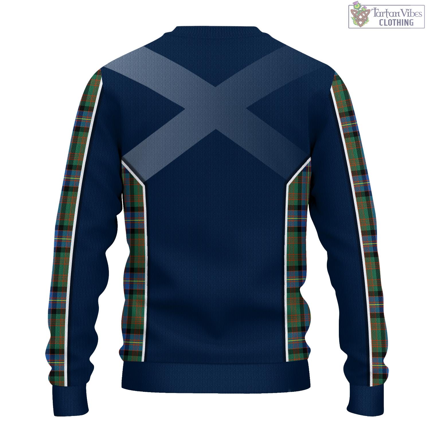 Tartan Vibes Clothing Cochrane Ancient Tartan Knitted Sweatshirt with Family Crest and Scottish Thistle Vibes Sport Style