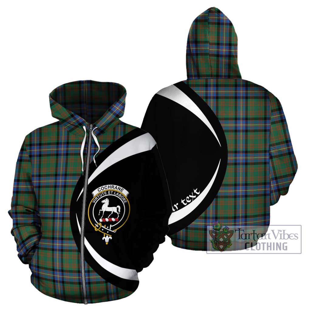 Tartan Vibes Clothing Cochrane Ancient Tartan Hoodie with Family Crest Circle Style