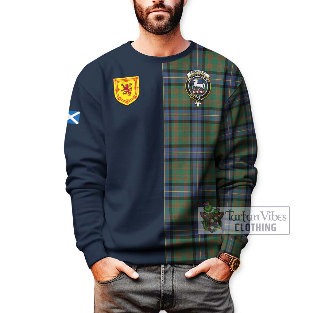 Tartan Vibes Clothing Cochrane Ancient Tartan Sweatshirt with Scottish Lion Royal Arm Half Style