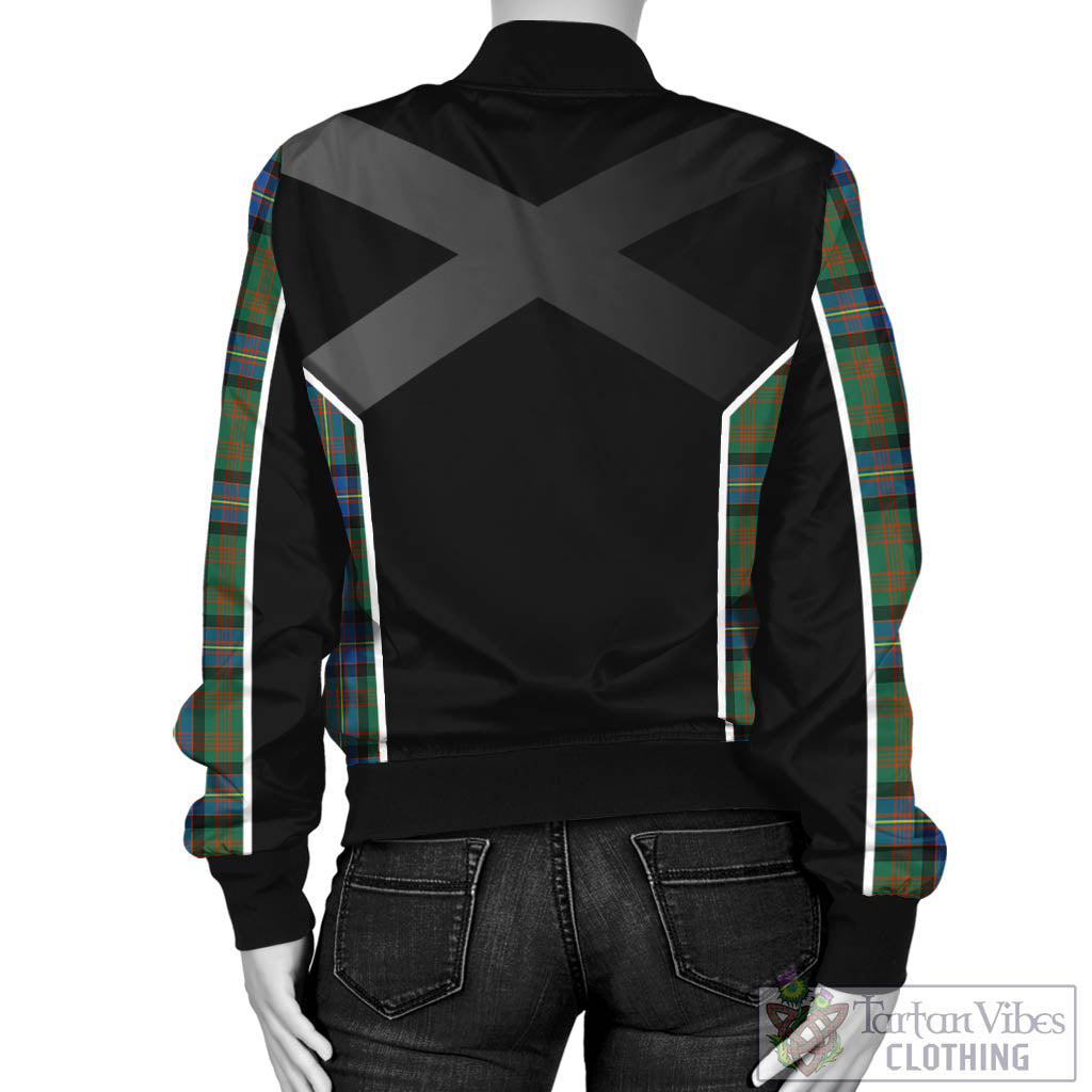 Tartan Vibes Clothing Cochrane Ancient Tartan Bomber Jacket with Family Crest and Scottish Thistle Vibes Sport Style