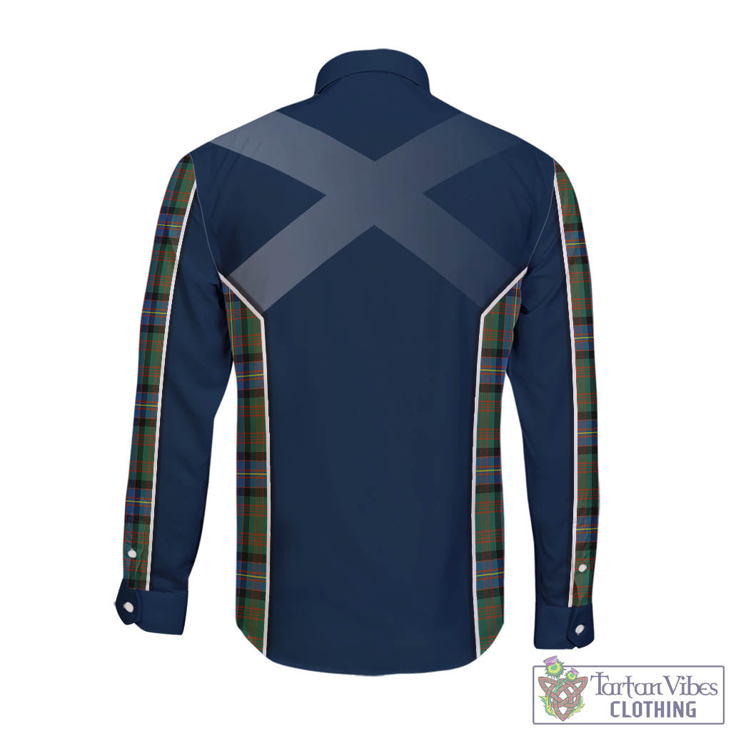 Tartan Vibes Clothing Cochrane Ancient Tartan Long Sleeve Button Up Shirt with Family Crest and Lion Rampant Vibes Sport Style