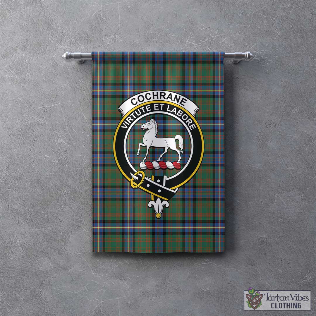 Tartan Vibes Clothing Cochrane Ancient Tartan Gonfalon, Tartan Banner with Family Crest