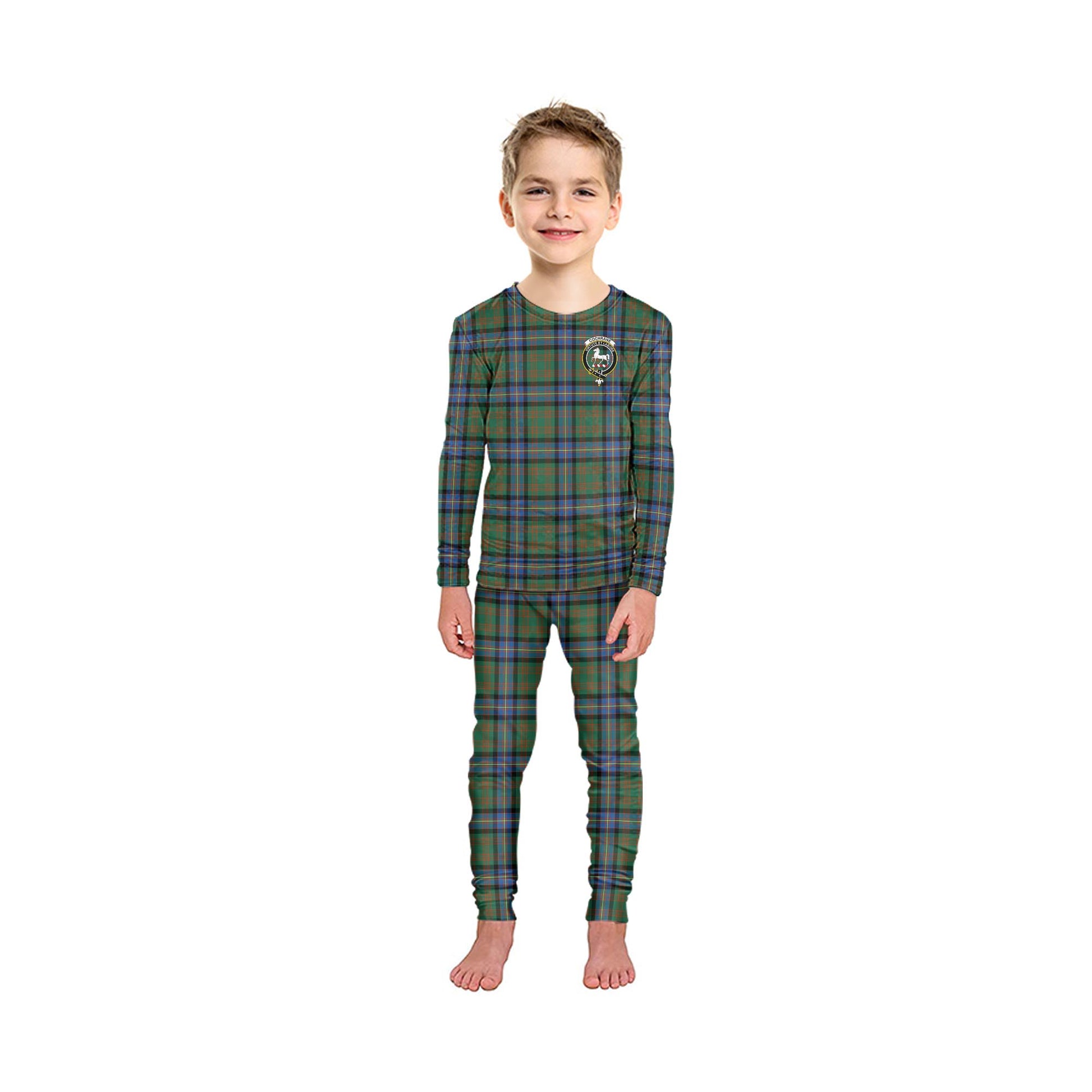 Cochrane Ancient Tartan Pajamas Family Set with Family Crest - Tartan Vibes Clothing