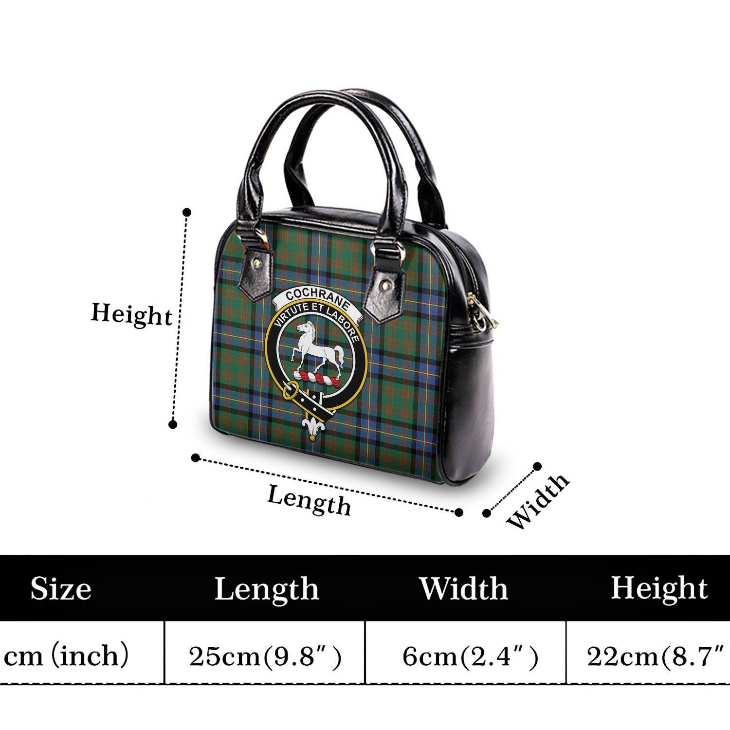 Cochrane Ancient Tartan Shoulder Handbags with Family Crest - Tartanvibesclothing