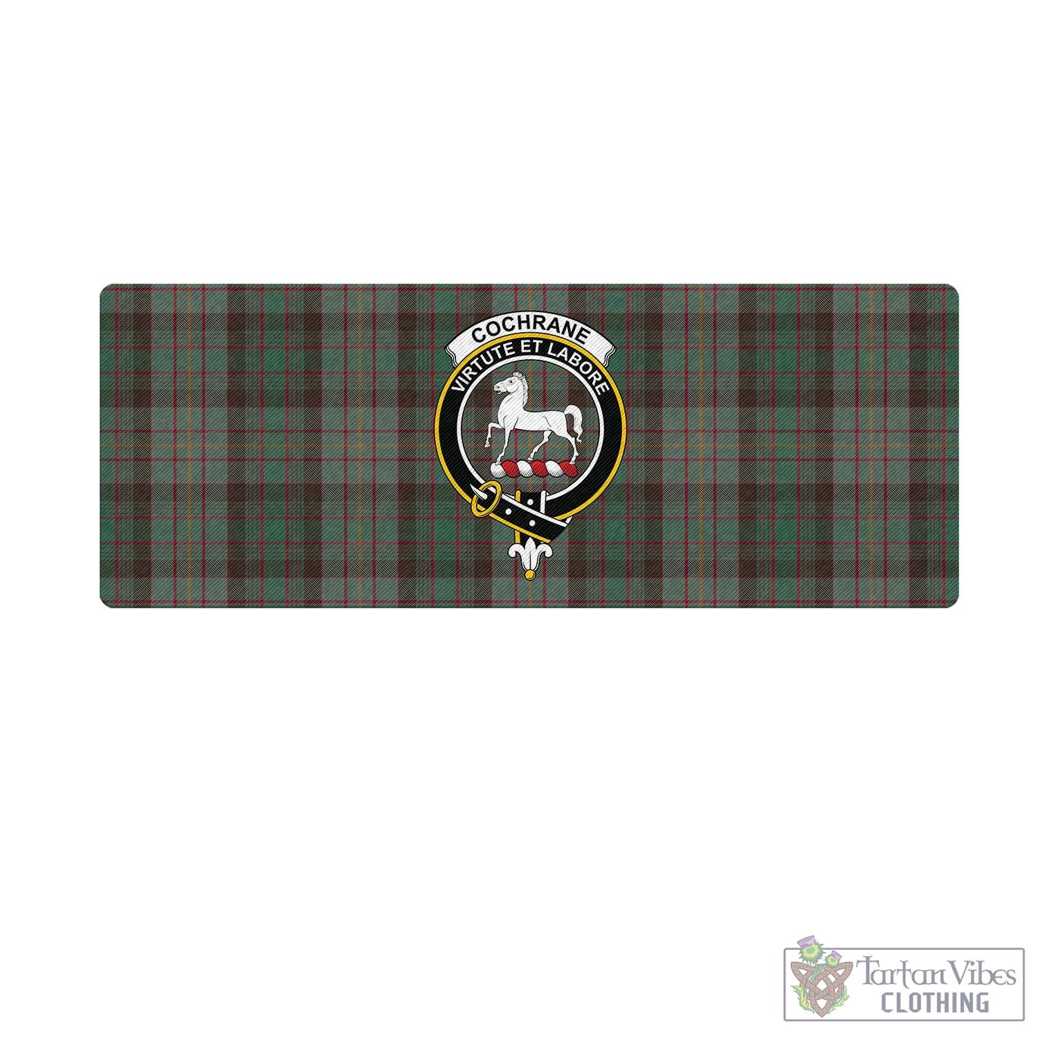 Tartan Vibes Clothing Cochrane Hunting Tartan Mouse Pad with Family Crest