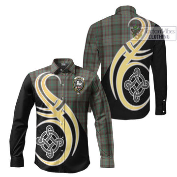 Cochrane Hunting Tartan Long Sleeve Button Shirt with Family Crest and Celtic Symbol Style