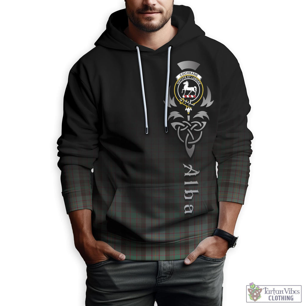 Tartan Vibes Clothing Cochrane Hunting Tartan Hoodie Featuring Alba Gu Brath Family Crest Celtic Inspired