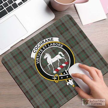 Cochrane Hunting Tartan Mouse Pad with Family Crest