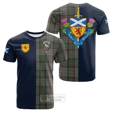 Cochrane Hunting Tartan Cotton T-shirt Alba with Scottish Lion Royal Arm Half Style