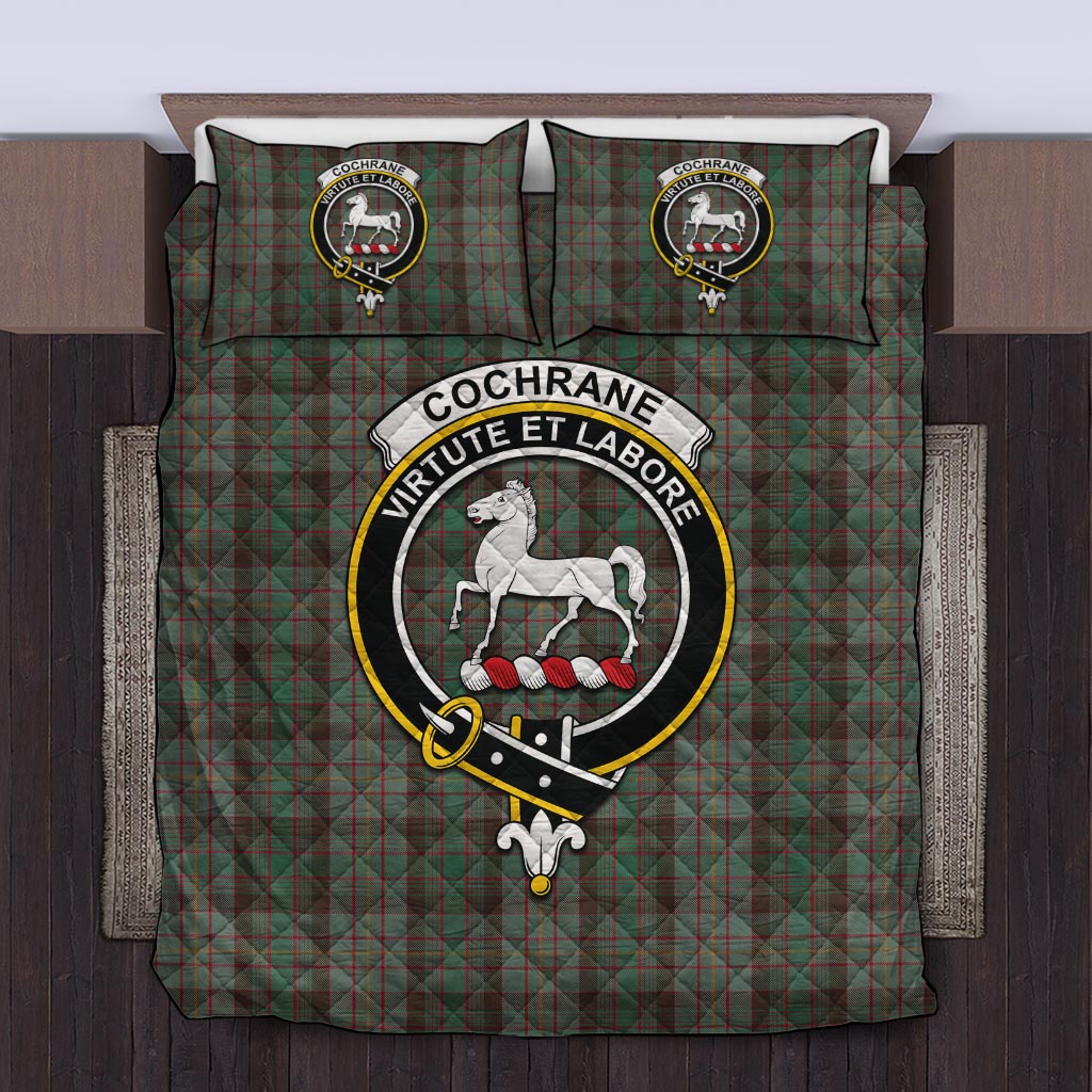 Cochrane Hunting Tartan Quilt Bed Set with Family Crest Twin - Tartan Vibes Clothing