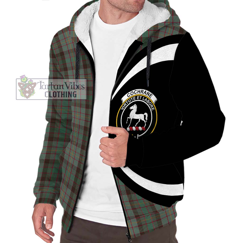 Cochrane Hunting Tartan Sherpa Hoodie with Family Crest Circle Style Unisex S - Tartan Vibes Clothing