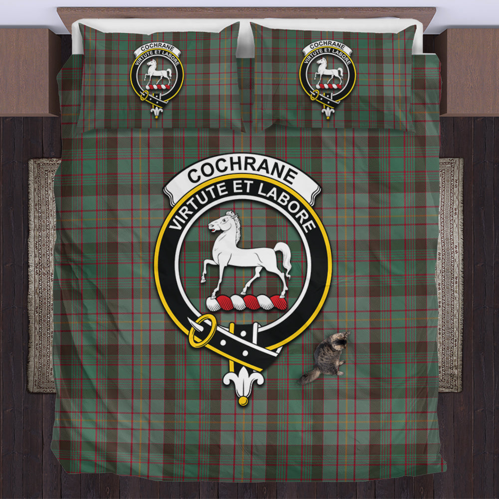 Cochrane Hunting Tartan Bedding Set with Family Crest US Bedding Set - Tartan Vibes Clothing