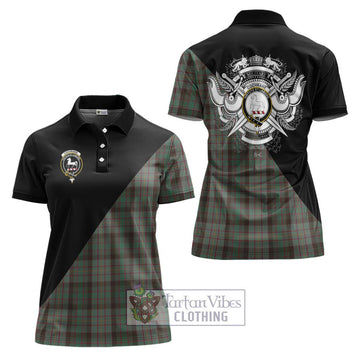 Cochrane Hunting Tartan Women's Polo Shirt with Family Crest and Military Logo Style