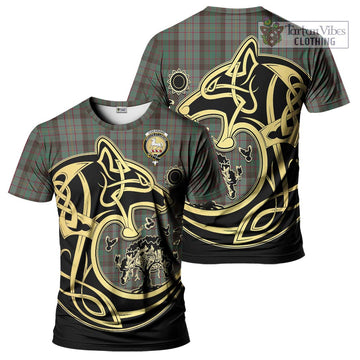 Cochrane Hunting Tartan T-Shirt with Family Crest Celtic Wolf Style