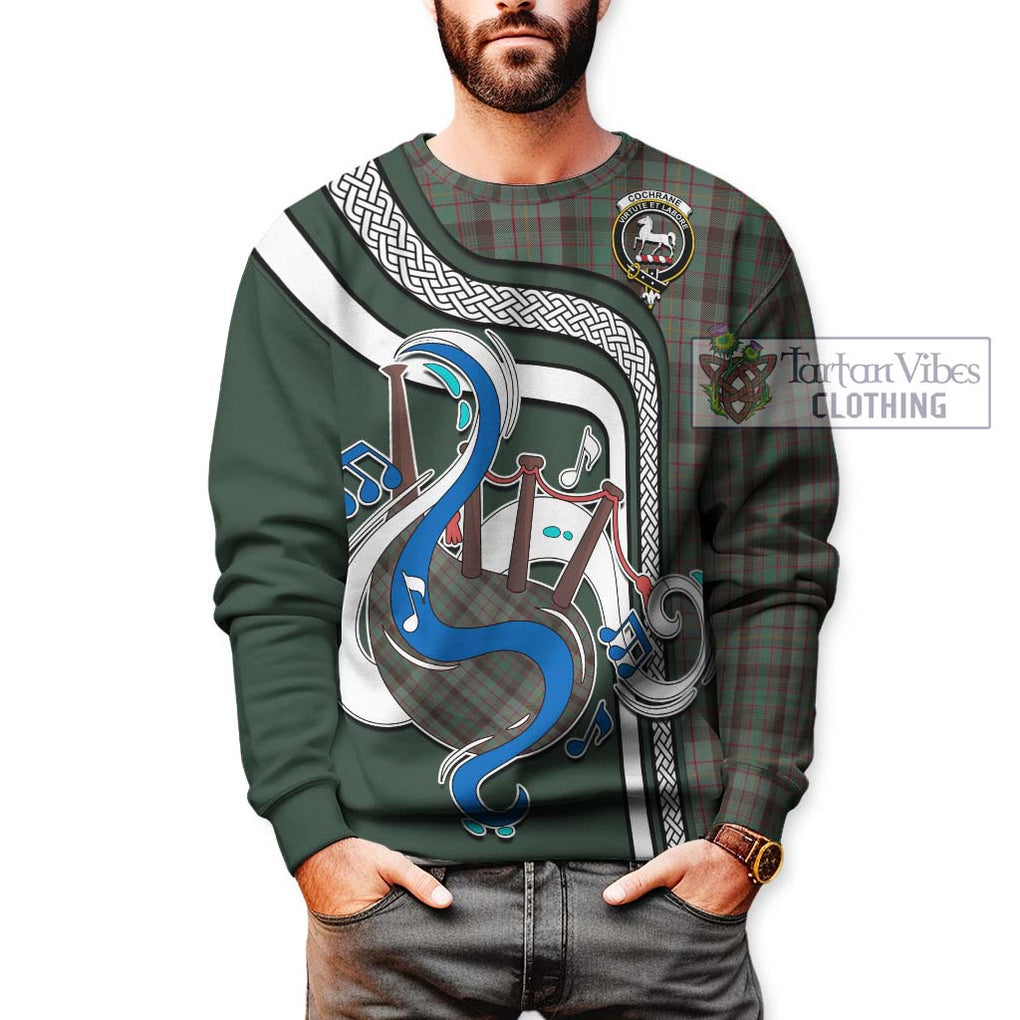 Cochrane Hunting Tartan Sweatshirt with Epic Bagpipe Style Unisex - Tartanvibesclothing Shop