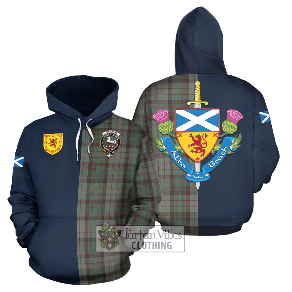 Tartan Vibes Clothing Cochrane Hunting Tartan Hoodie with Scottish Lion Royal Arm Half Style